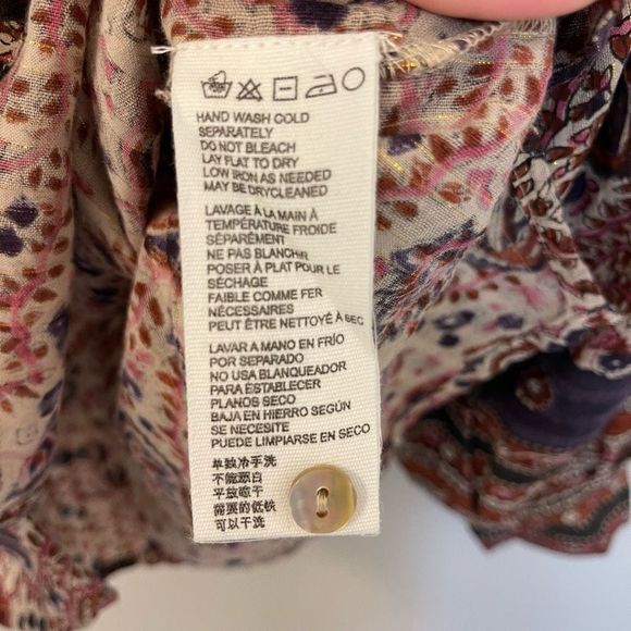 Cleobella Women Blouse V-neck Boho Cotton Organic Oversized Top Sz XS - Picture 9 of 14